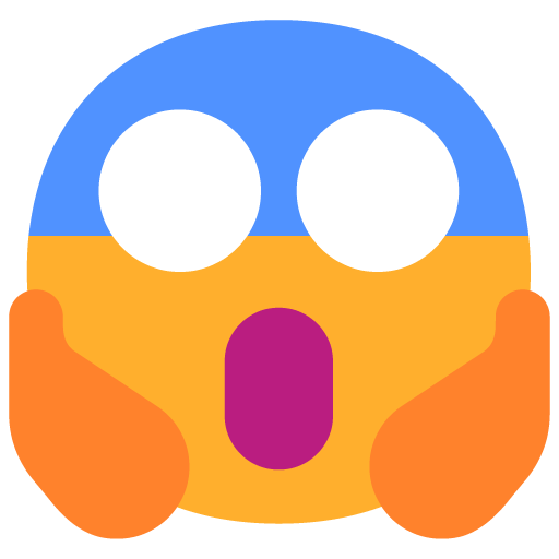 Microsoft face screaming in fear emoji image