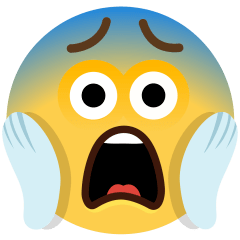 Skype face screaming in fear emoji image