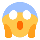 Toss face screaming in fear emoji image