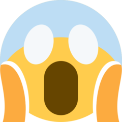 Twitter face screaming in fear emoji image