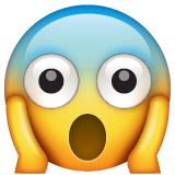 Whatsapp face screaming in fear emoji image