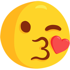 Facebook Messenger face throwing a kiss emoji image