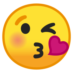 Google face throwing a kiss emoji image
