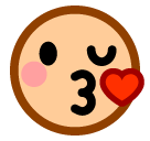 SoftBank face throwing a kiss emoji image