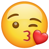Whatsapp face throwing a kiss emoji image