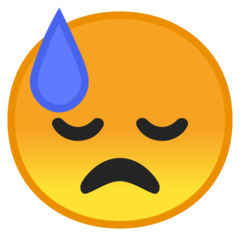 Google face with cold sweat emoji image