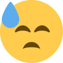 Twitter face with cold sweat emoji image