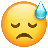 Whatsapp face with cold sweat emoji image