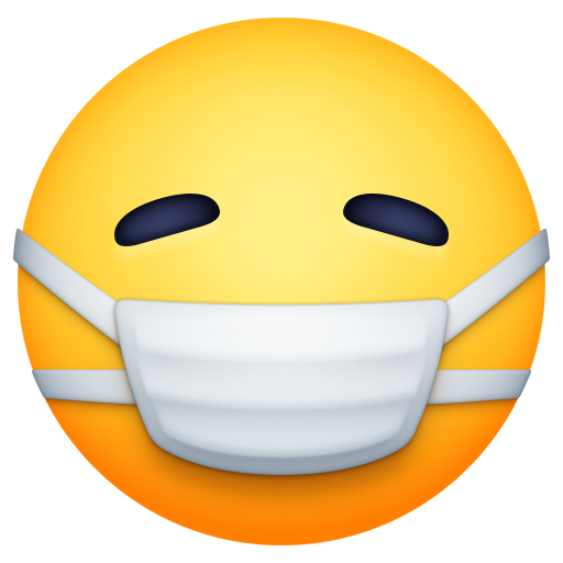 Facebook face with medical mask emoji image