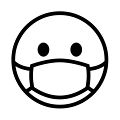 Noto Emoji Font face with medical mask emoji image