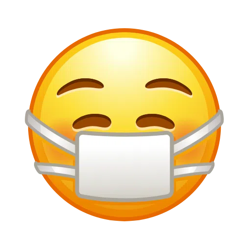 Telegram face with medical mask emoji image