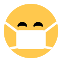 Toss face with medical mask emoji image