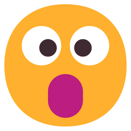 Microsoft face with open mouth emoji image