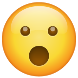 Whatsapp face with open mouth emoji image