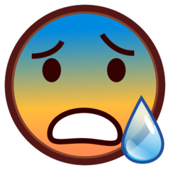 Emojidex face with open mouth and cold sweat emoji image