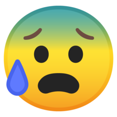 Google face with open mouth and cold sweat emoji image