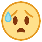 HTC face with open mouth and cold sweat emoji image