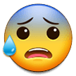Samsung face with open mouth and cold sweat emoji image