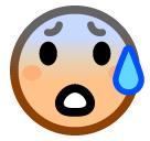 SoftBank face with open mouth and cold sweat emoji image