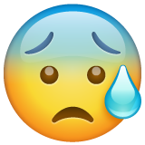 Whatsapp face with open mouth and cold sweat emoji image