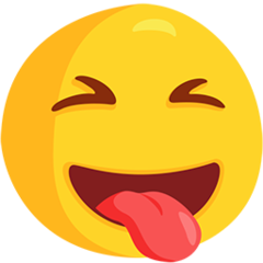 Facebook Messenger face with stuck-out tongue and tightly-closed eyes emoji image
