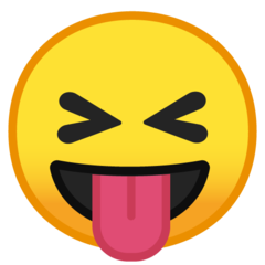 Google face with stuck-out tongue and tightly-closed eyes emoji image