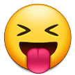 Samsung face with stuck-out tongue and tightly-closed eyes emoji image