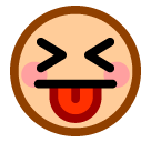 SoftBank face with stuck-out tongue and tightly-closed eyes emoji image