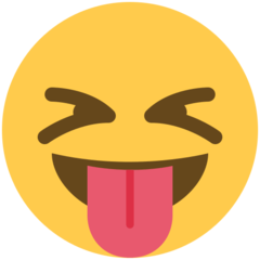 Twitter face with stuck-out tongue and tightly-closed eyes emoji image