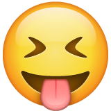 Whatsapp face with stuck-out tongue and tightly-closed eyes emoji image