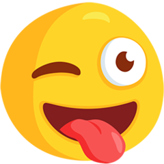 Facebook Messenger face with stuck-out tongue and winking eye emoji image