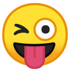 Google face with stuck-out tongue and winking eye emoji image