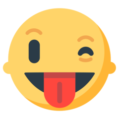 Mozilla face with stuck-out tongue and winking eye emoji image