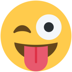 Twitter face with stuck-out tongue and winking eye emoji image