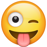 Whatsapp face with stuck-out tongue and winking eye emoji image