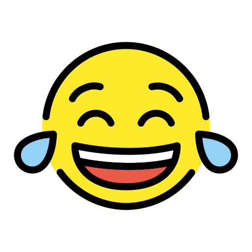 Openmoji face with tears of joy emoji image