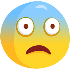Facebook Messenger fearful face emoji image