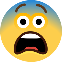 Skype fearful face emoji image