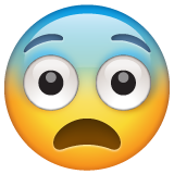 Whatsapp fearful face emoji image