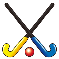 Emojidex field hockey stick and ball emoji image