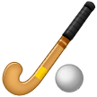 Samsung field hockey stick and ball emoji image