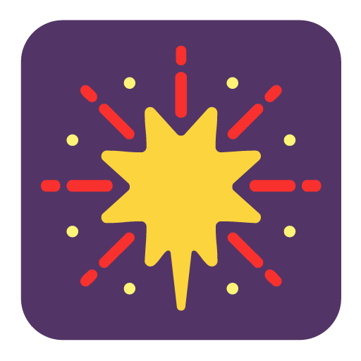 Microsoft fireworks emoji image
