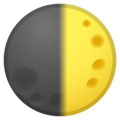 Google first quarter moon symbol emoji image