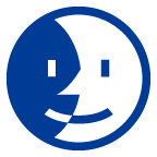 au by KDDI first quarter moon with face emoji image