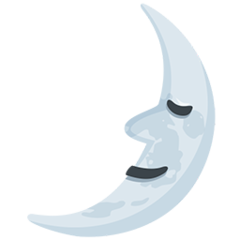 Facebook Messenger first quarter moon with face emoji image