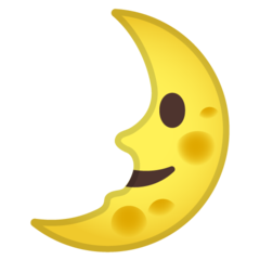 Google first quarter moon with face emoji image