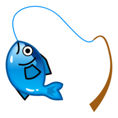 Emojidex fishing pole and fish emoji image