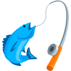 Facebook Messenger fishing pole and fish emoji image