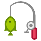 HTC fishing pole and fish emoji image