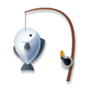 LG fishing pole and fish emoji image